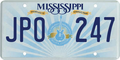 MS license plate JPO247