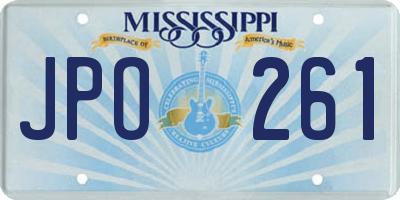 MS license plate JPO261