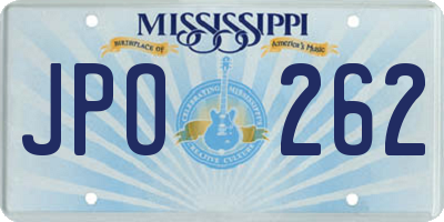MS license plate JPO262