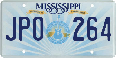 MS license plate JPO264