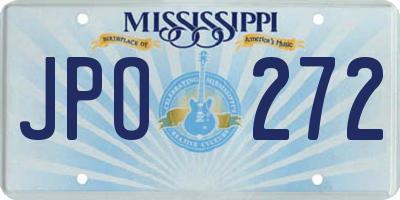 MS license plate JPO272