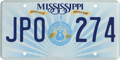 MS license plate JPO274