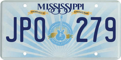 MS license plate JPO279