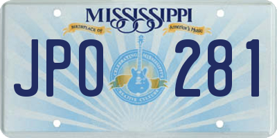 MS license plate JPO281