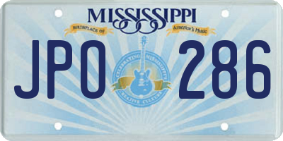 MS license plate JPO286