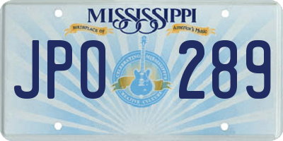 MS license plate JPO289