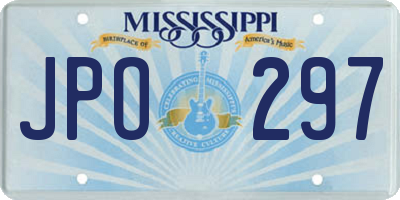 MS license plate JPO297