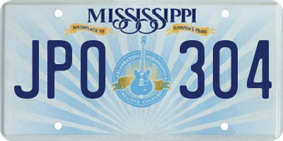 MS license plate JPO304