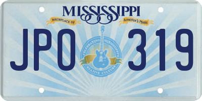 MS license plate JPO319