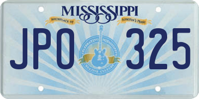 MS license plate JPO325