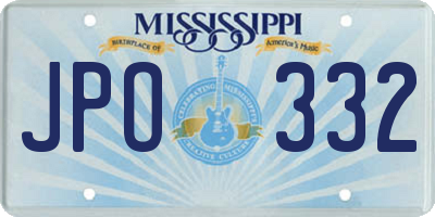 MS license plate JPO332