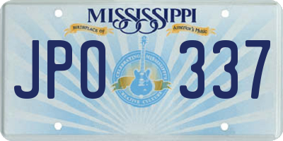 MS license plate JPO337