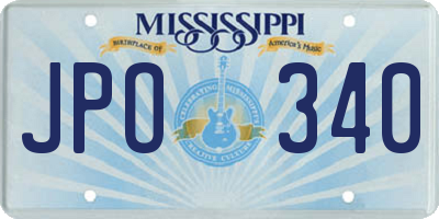 MS license plate JPO340