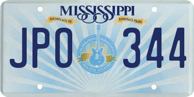 MS license plate JPO344