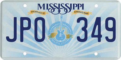 MS license plate JPO349