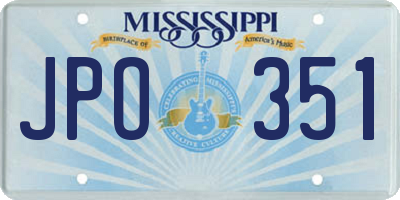 MS license plate JPO351