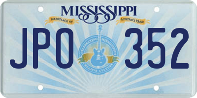 MS license plate JPO352