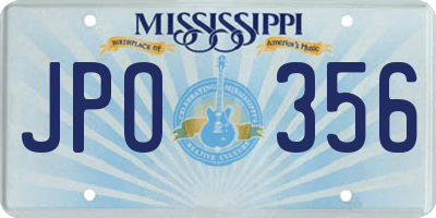 MS license plate JPO356