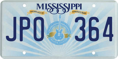 MS license plate JPO364