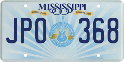 MS license plate JPO368