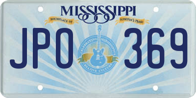 MS license plate JPO369