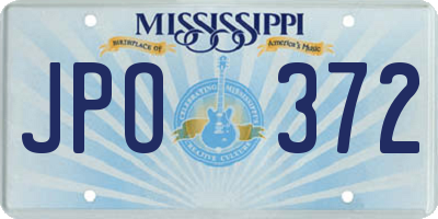 MS license plate JPO372