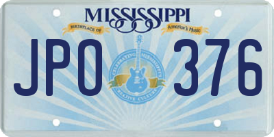 MS license plate JPO376