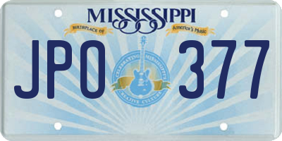 MS license plate JPO377