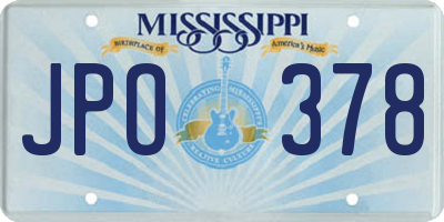 MS license plate JPO378