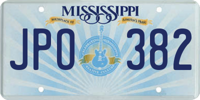 MS license plate JPO382