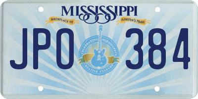 MS license plate JPO384