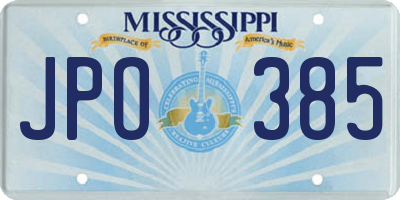 MS license plate JPO385