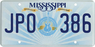 MS license plate JPO386