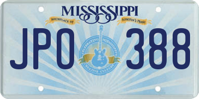 MS license plate JPO388