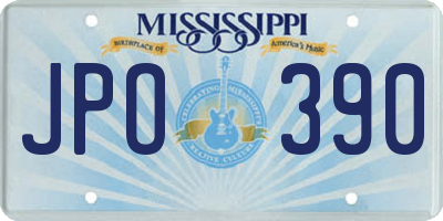 MS license plate JPO390