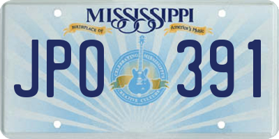 MS license plate JPO391