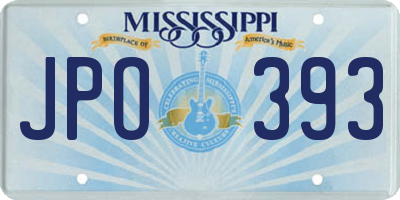 MS license plate JPO393