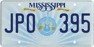 MS license plate JPO395