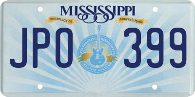MS license plate JPO399