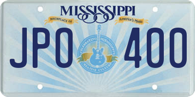 MS license plate JPO400