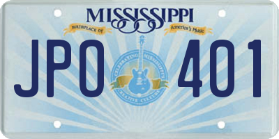 MS license plate JPO401