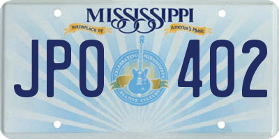 MS license plate JPO402