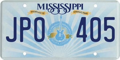 MS license plate JPO405