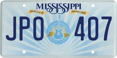 MS license plate JPO407