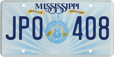 MS license plate JPO408