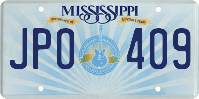 MS license plate JPO409