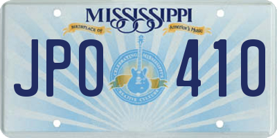 MS license plate JPO410