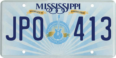 MS license plate JPO413