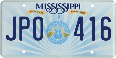 MS license plate JPO416