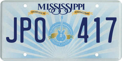 MS license plate JPO417